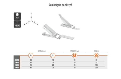 ZAMKNIĘCIE. DO SKRZYŃ 12*50 UN ZAMKNIĘCIE. DO SKRZYŃ 12*50 UN