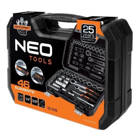 ZESTAW NASADEK PRZELOTOWYCH 1/4' + 3/8', 46 SZT. NEO ZESTAW NASADEK PRZELOTOWYCH 1/4' + 3/8', 46 SZT. NEO