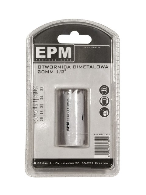 OTWORNICA BI-METALOWA 20MM UCHWYT 1/2'' EPM OTWORNICA BI-METALOWA 20MM UCHWYT 1/2'' EPM