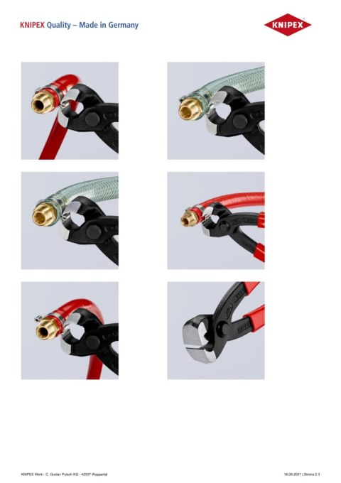 SZCZYPCE DO MONTAŻU OPASEK ZACISKOWYCH OETIKER KNIPEX SZCZYPCE DO MONTAŻU OPASEK ZACISKOWYCH OETIKER KNIPEX
