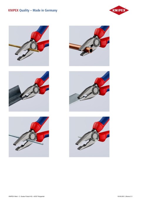 SZCZYPCE UNIWERSALNE PVC 180MM KNIPEX SZCZYPCE UNIWERSALNE PVC 180MM KNIPEX