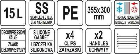 TERMOS TRANSPORTOWY OKRĄGŁY 15L. YATO TERMOS TRANSPORTOWY OKRĄGŁY 15L. YATO