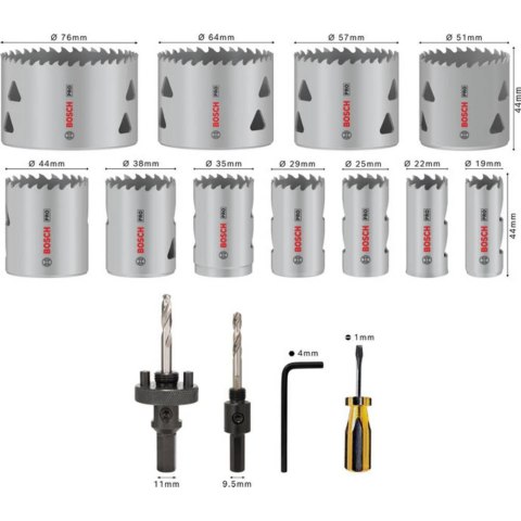 ZESTAW OTWORNIC PRO MULTI MATERIAL 17 EL. BOSCH ZESTAW OTWORNIC PRO MULTI MATERIAL 17 EL. BOSCH