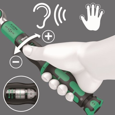 KLUCZ DYNAMOMETR. SAFE-TORQUE A 2 SET 1,1/4'',2-12 NM,23CZ. WERA