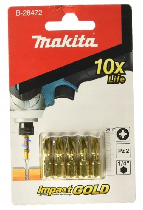 KOŃCÓWKA WKRĘTAKOWA UDAROWA PZ2-25MM IG 5SZT MAKITA KOŃCÓWKA WKRĘTAKOWA UDAROWA PZ2-25MM IG 5SZT MAKITA