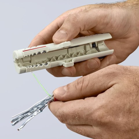 NARZĘDZIE DO ŚCIĄGANIA IZOLACJI Z KABLI TELEINFORMATYCZNYCH KNIPEX NARZĘDZIE DO ŚCIĄGANIA IZOLACJI Z KABLI TELEINFORMATYCZNYCH KNIPEX