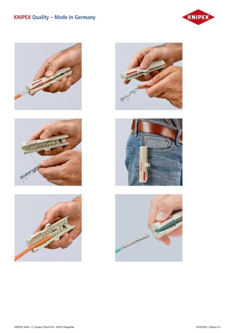 NARZĘDZIE DO ŚCIĄGANIA IZOLACJI Z KABLI TELEINFORMATYCZNYCH KNIPEX NARZĘDZIE DO ŚCIĄGANIA IZOLACJI Z KABLI TELEINFORMATYCZNYCH KNIPEX