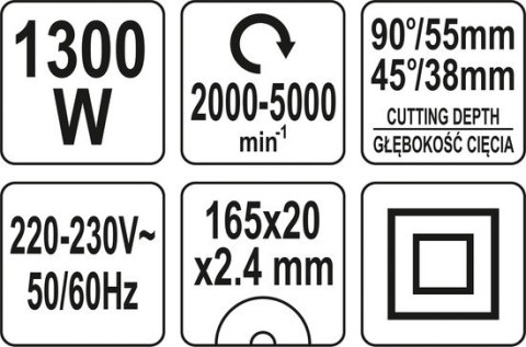 ZAGŁĘBIARKA 1300W 165MM YATO ZAGŁĘBIARKA 1300W 165MM YATO
