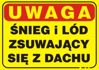 TABLICA 35*25CM ŚNIEG I LÓD ZSUWAJĄCY SIĘ Z DACHU UN