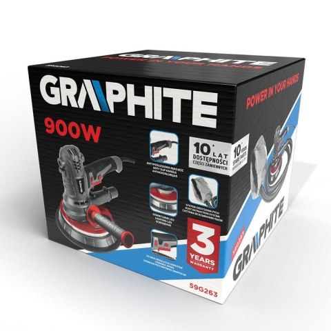 SZLIFIERKA DO GIPSU 900W, 180 MM, LED KRÓTKA GRAPHITE SZLIFIERKA DO GIPSU 900W, 180 MM, LED KRÓTKA GRAPHITE