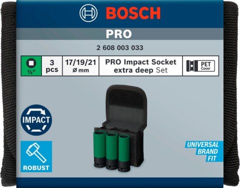 ZESTAW KLUCZY NASADOWYCH 1/2'' XL PRO S 3SZT. BOSCH ZESTAW KLUCZY NASADOWYCH 1/2'' XL PRO S 3SZT. BOSCH